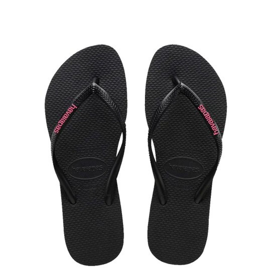 Kids Havaianas Shoes | Kids Slim Rubber Logo Rose Thongs