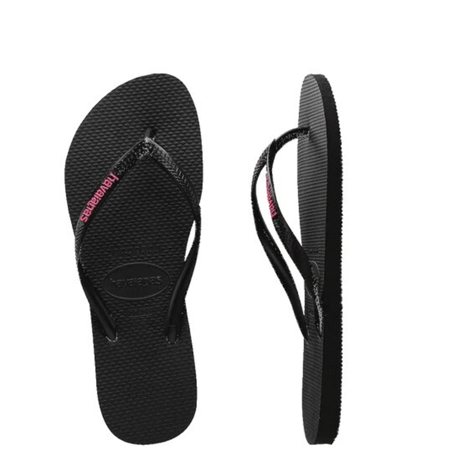 Kids Havaianas Shoes | Kids Slim Rubber Logo Rose Thongs