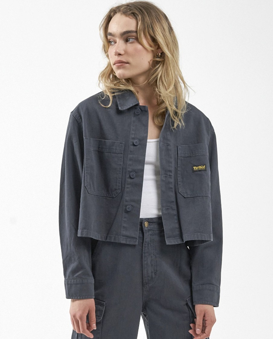 Women Thrills Tops & Tees | Union Crop Overshirt