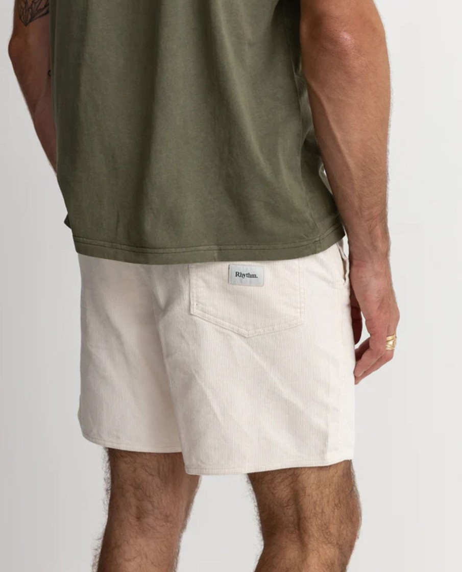 Men Rhythm Shorts | Classic Cord Jam-Vintage White