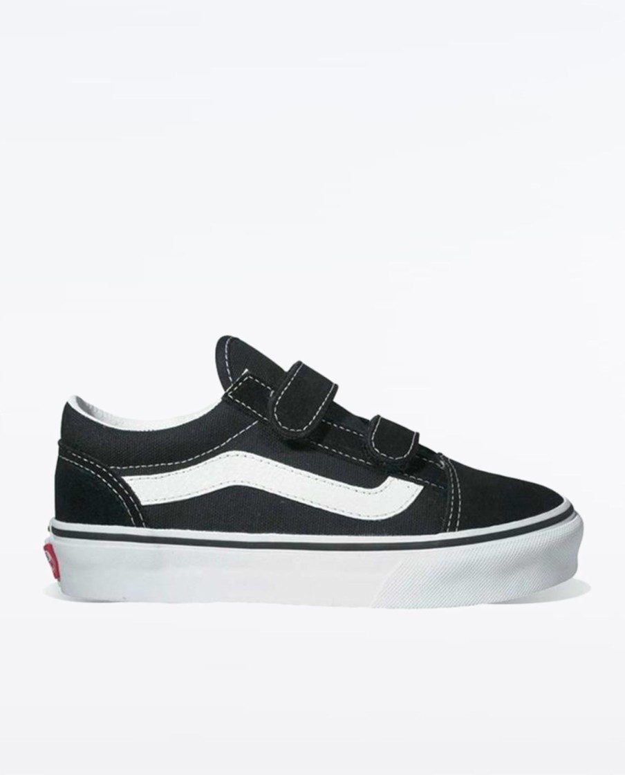 Kids Vans Shoes | Kids Old Skool Velcro Black Shoes