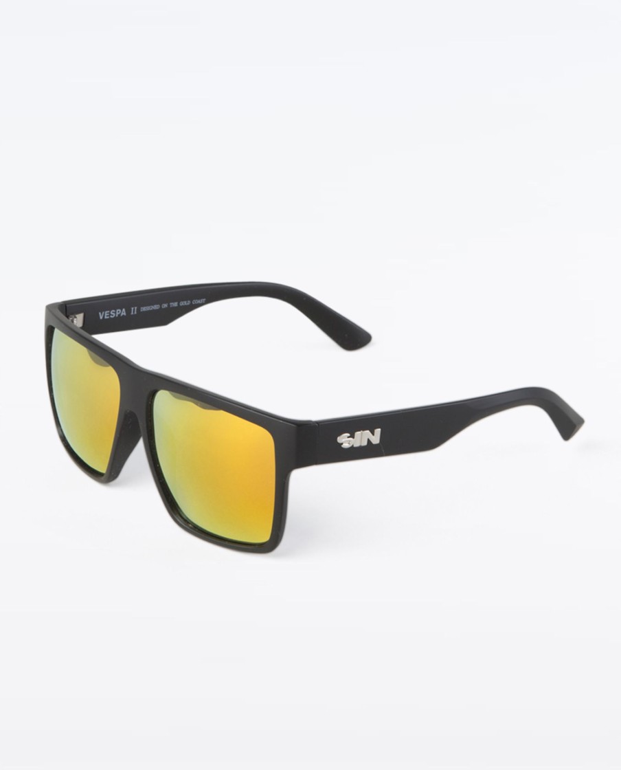 Men Sin Sunglasses | Vespa Matte Black Red Sunglasses