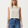 Women Afends Tops & Tees | Ryder Recycled Knit Tank White