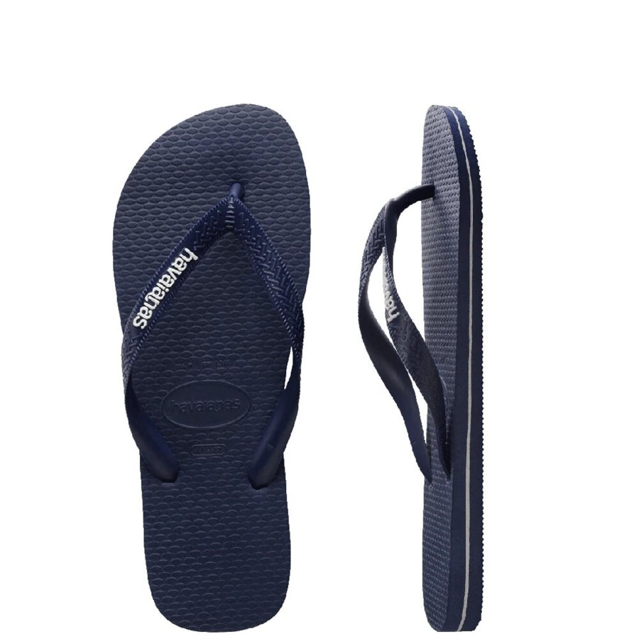 Kids Havaianas Shoes | Kids Rubber Logo Navy Mix Thongs