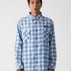 Men Former Shirts | Silence Check Pale Blue Long Sleeve