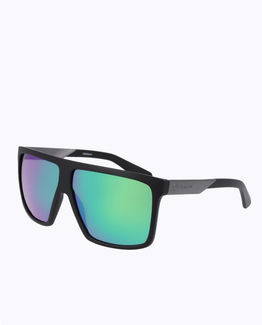 Men Dragon Sunglasses | Ultra Matte Black W/ Lumalens Green Ion Sunglasses