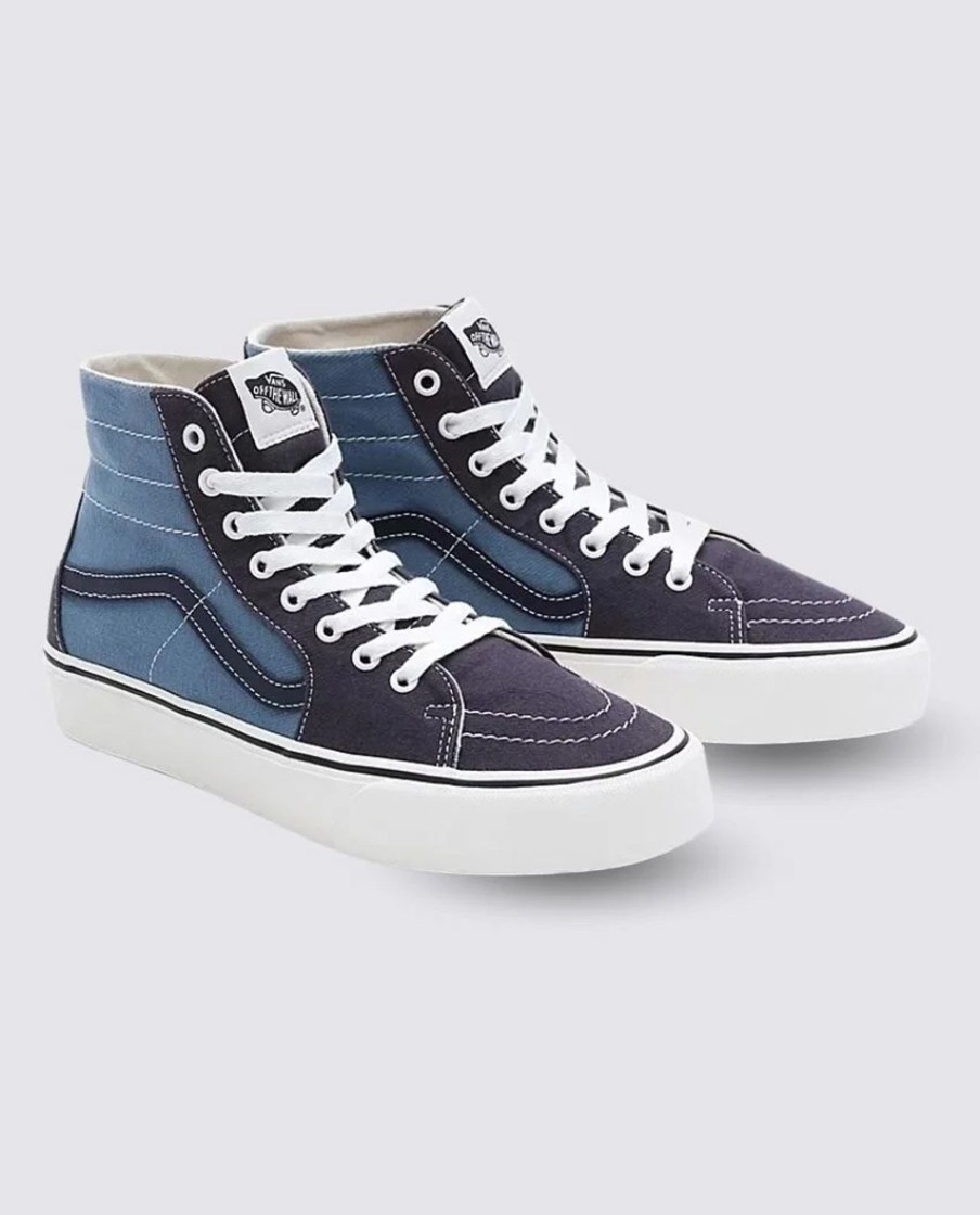 Men Vans Sneakers | Sk8-Hi Tapered Vr3 Twill Blue Multi Shoes