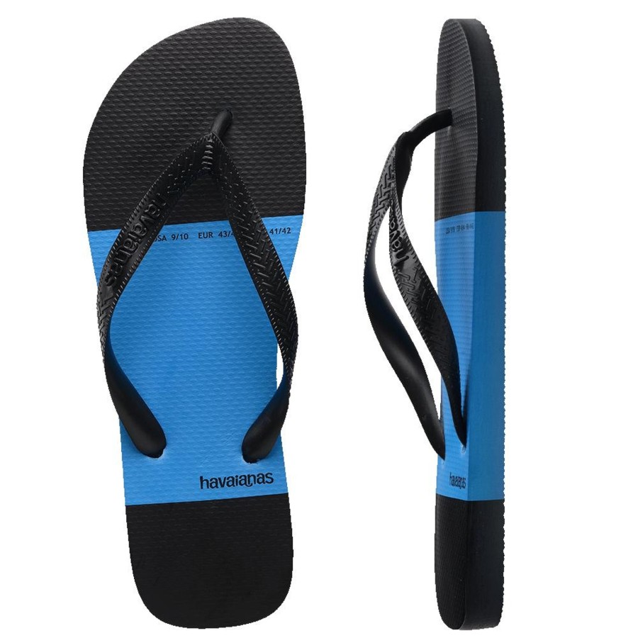 Men Havaianas Sandals & Thongs | Havs Top Block Black/Blue