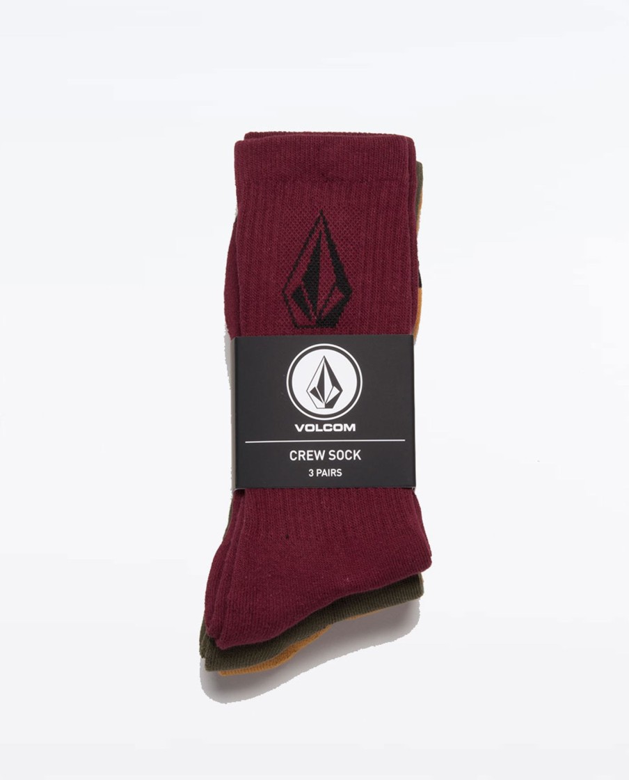 Men Volcom Socks | Full Stone Sock 3 Pack 7-11