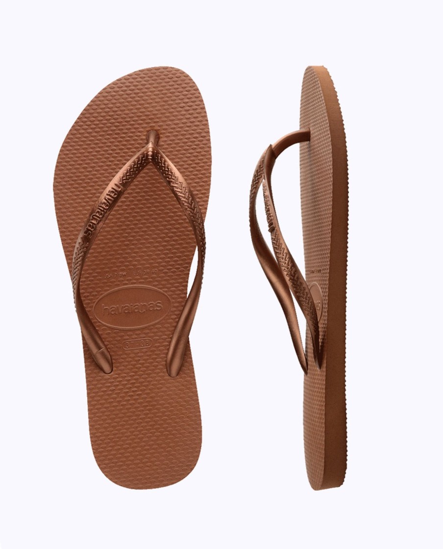 Women Havaianas Sandals & Thongs | Havs Slim Metallic Dark Brown