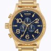 Men Nixon Watches | 51-30 Chrono Gold Blue Sunray Watch