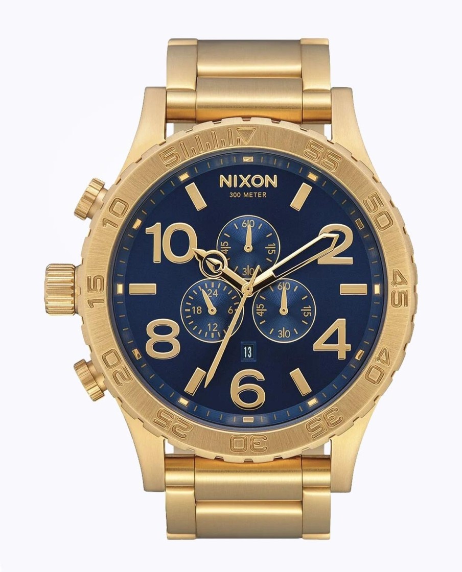 Men Nixon Watches | 51-30 Chrono Gold Blue Sunray Watch