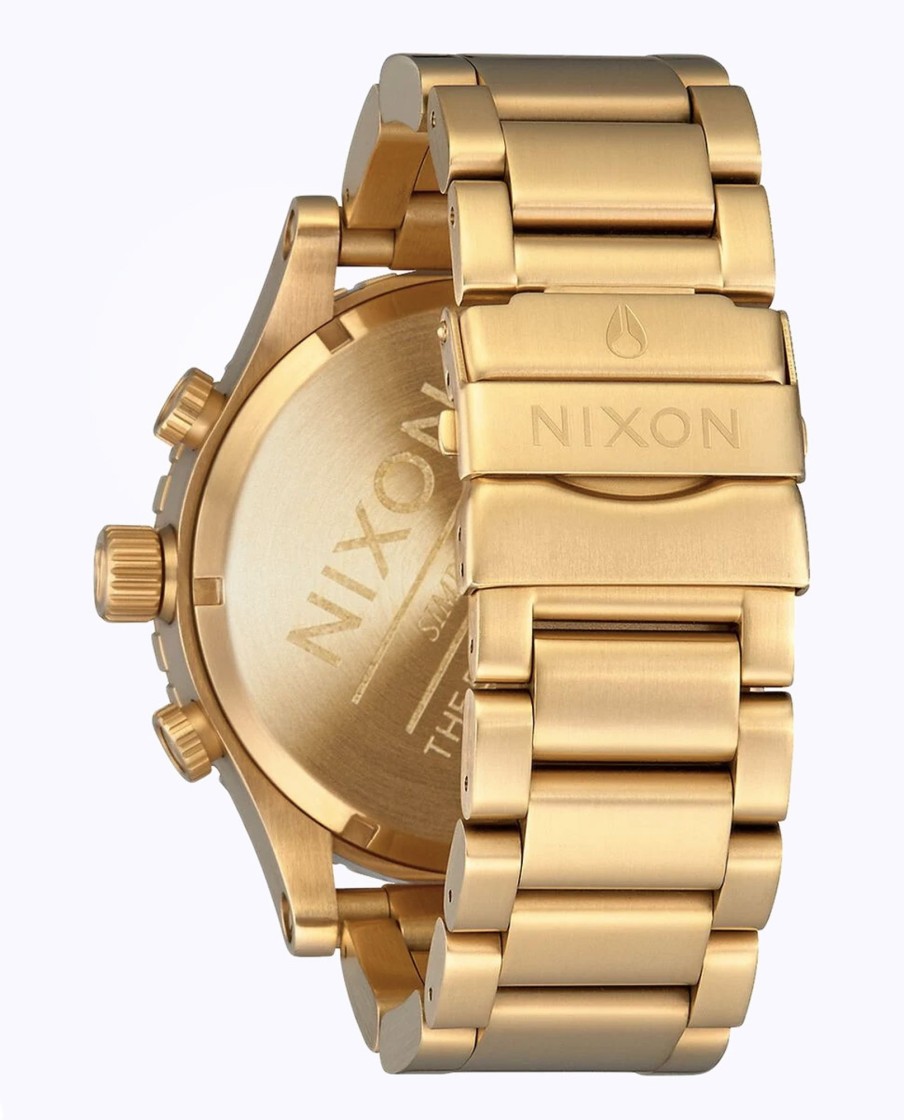 Men Nixon Watches | 51-30 Chrono Gold Blue Sunray Watch