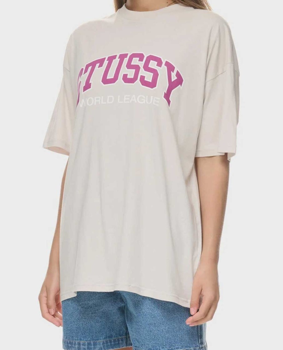 Women Stussy Tops & Tees | World League Relaxed Short Sleeve Tee