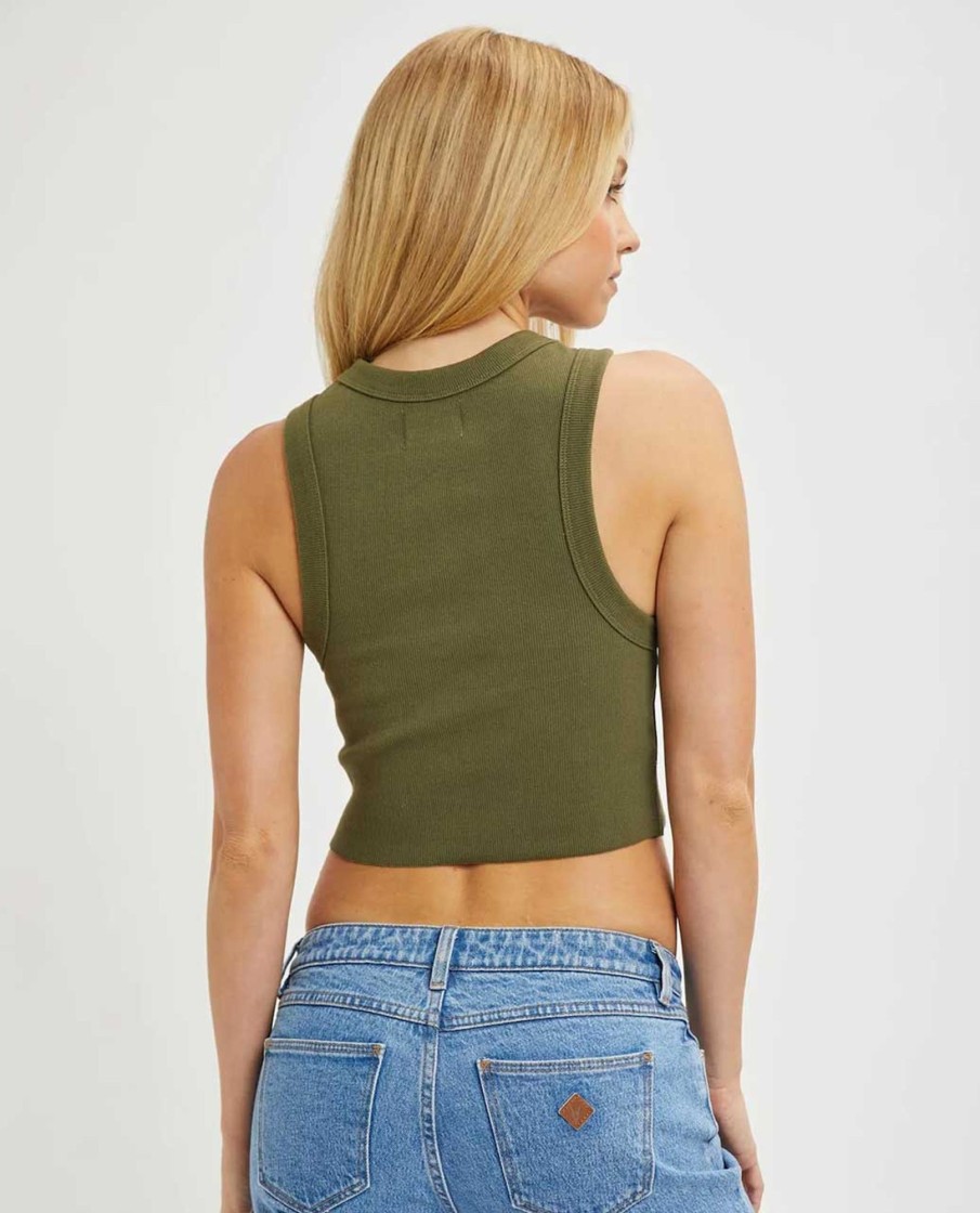 Women Abrand Jeans Singlets | A Heather Crop Singlet