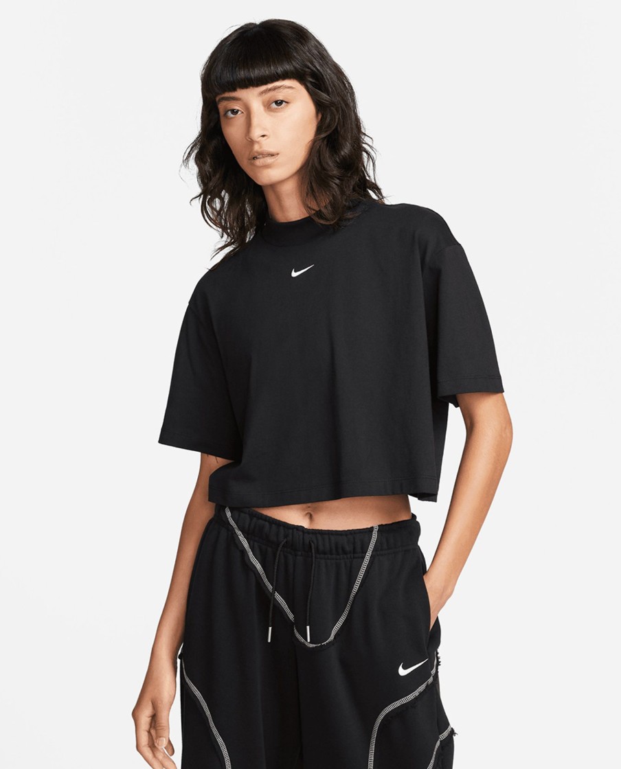 Women Nike Tops & Tees | W Nsw Essntl Mock Boxy Short Sleeve Top