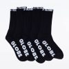 Women Globe Socks | Youth Blackout Socks Size 2-8 5Pk