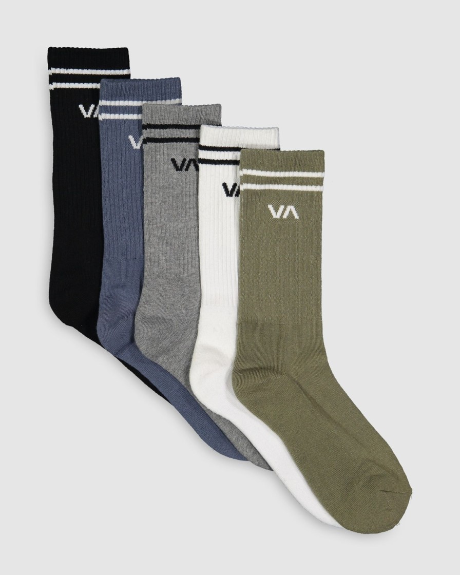 Men RVCA Socks | Rvca Union Sock 5 Pack Multi