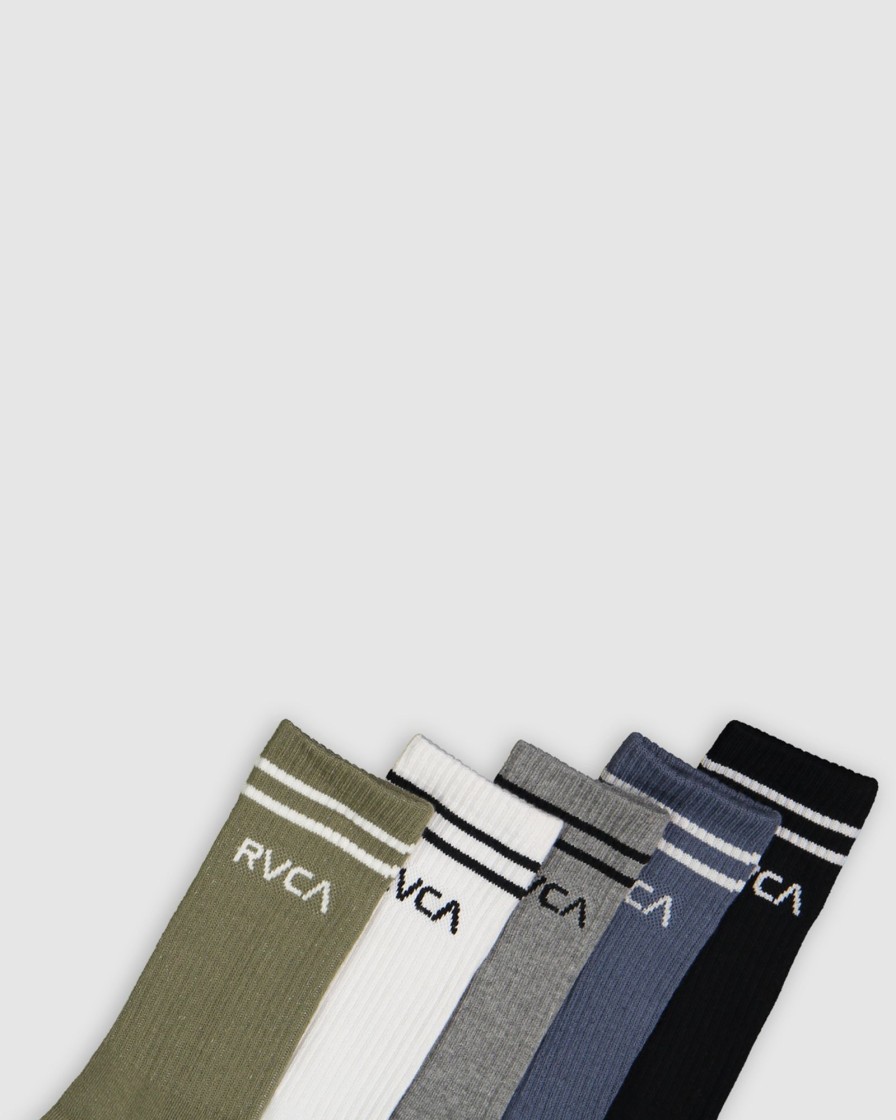 Men RVCA Socks | Rvca Union Sock 5 Pack Multi