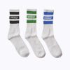 Men Stussy Socks | Stussy Mens Italic Stripe Socks 3Pk