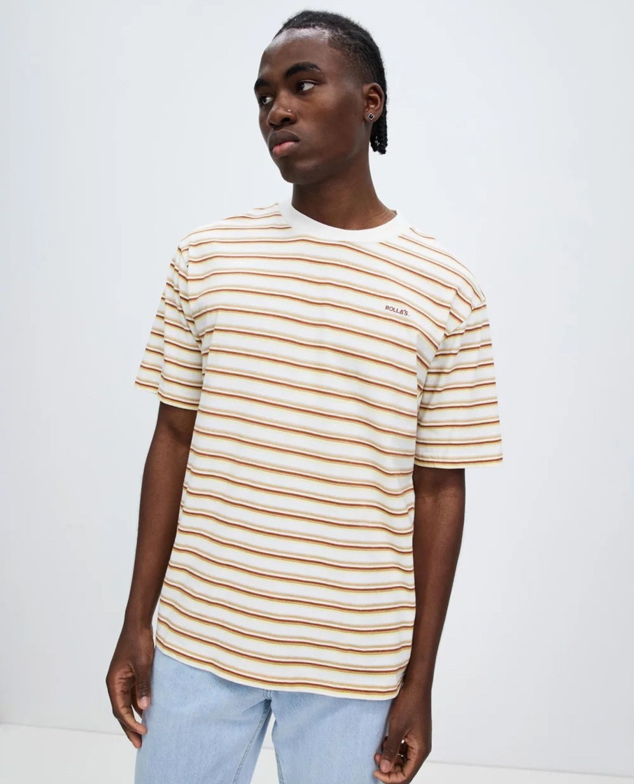 Men Rollas Tees & Polos | Stripe Tee