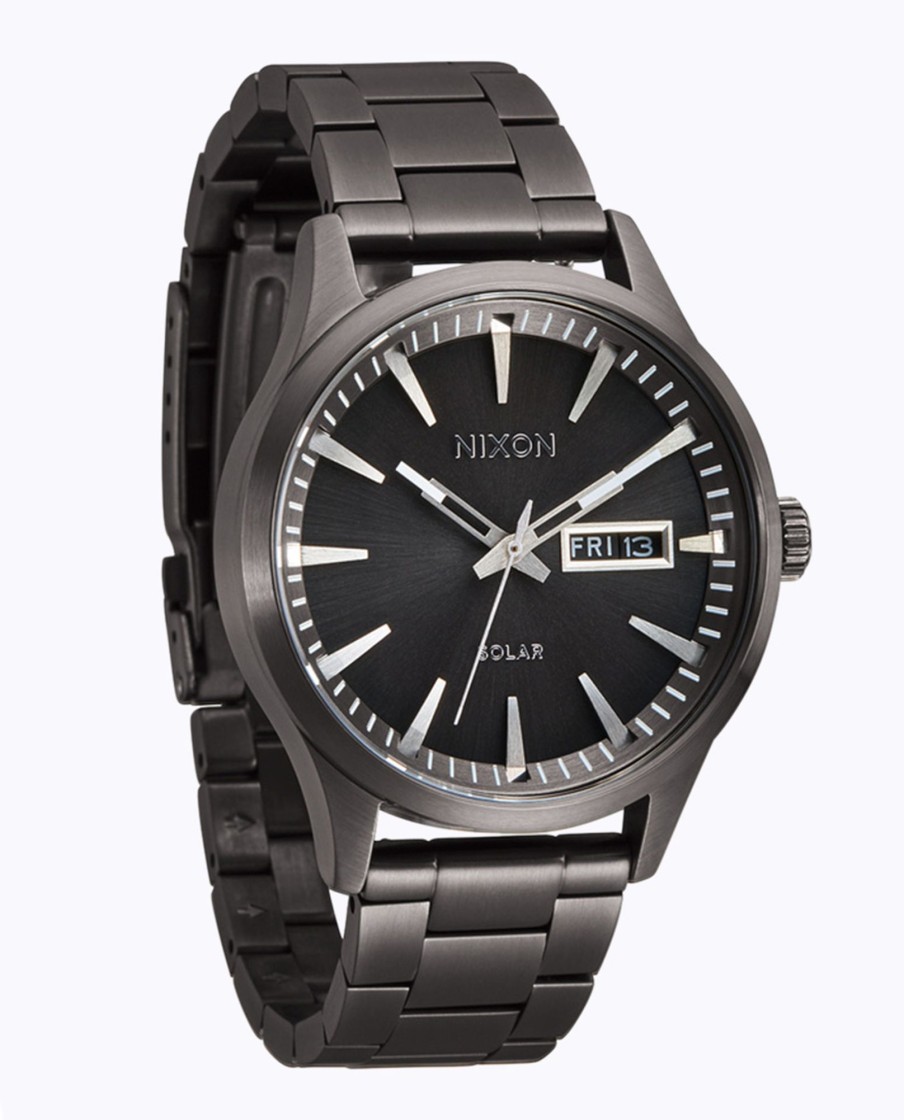 Men Nixon Watches | Sentry Solar Stainless Watch