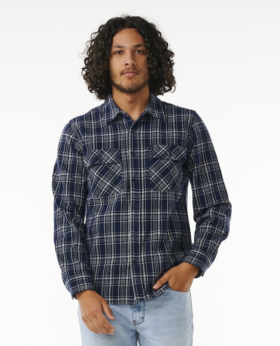 Men Brixton Shirts | Bowery Heavy Weight Long Sleeve Flannel