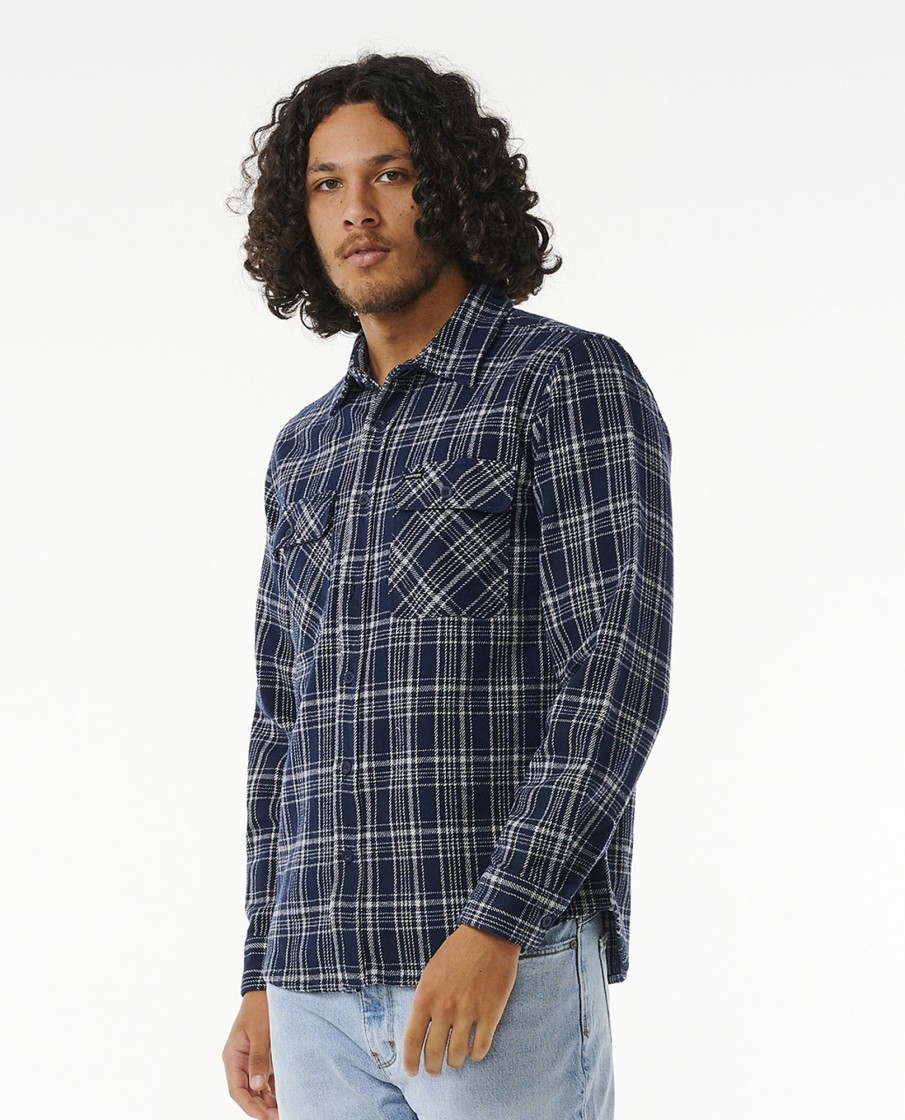 Men Brixton Shirts | Bowery Heavy Weight Long Sleeve Flannel