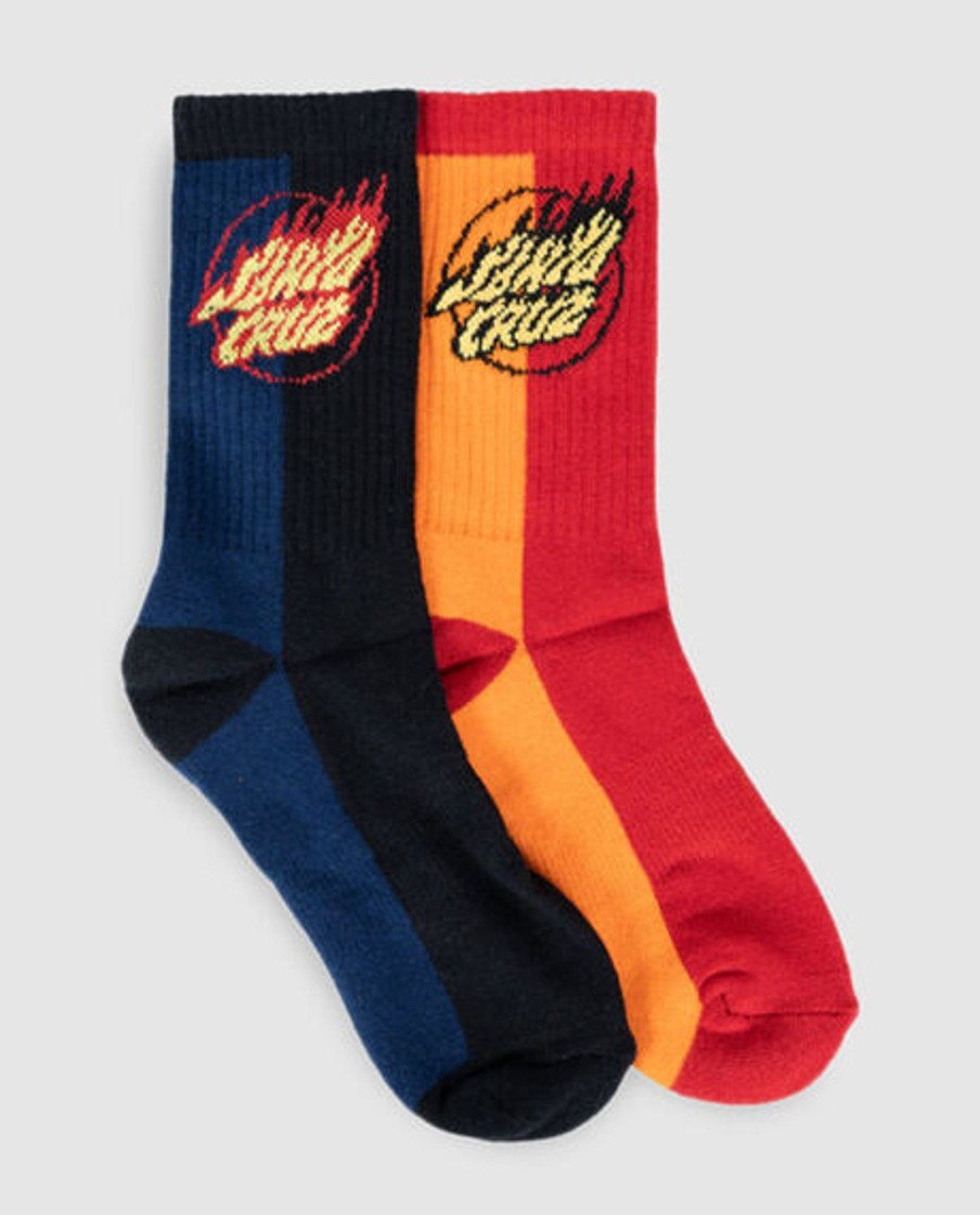 Kids Santa Cruz Accessories | Flaming Dot Crew Sock