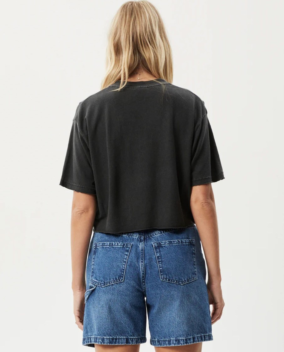 Women Afends Tops & Tees | Slay Cropped Tee Stone