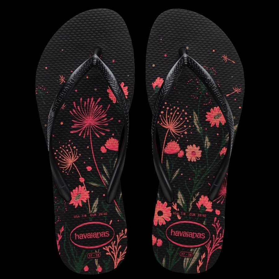 Women Havaianas Sandals & Thongs | Havs Slim Organic Blk/Pink