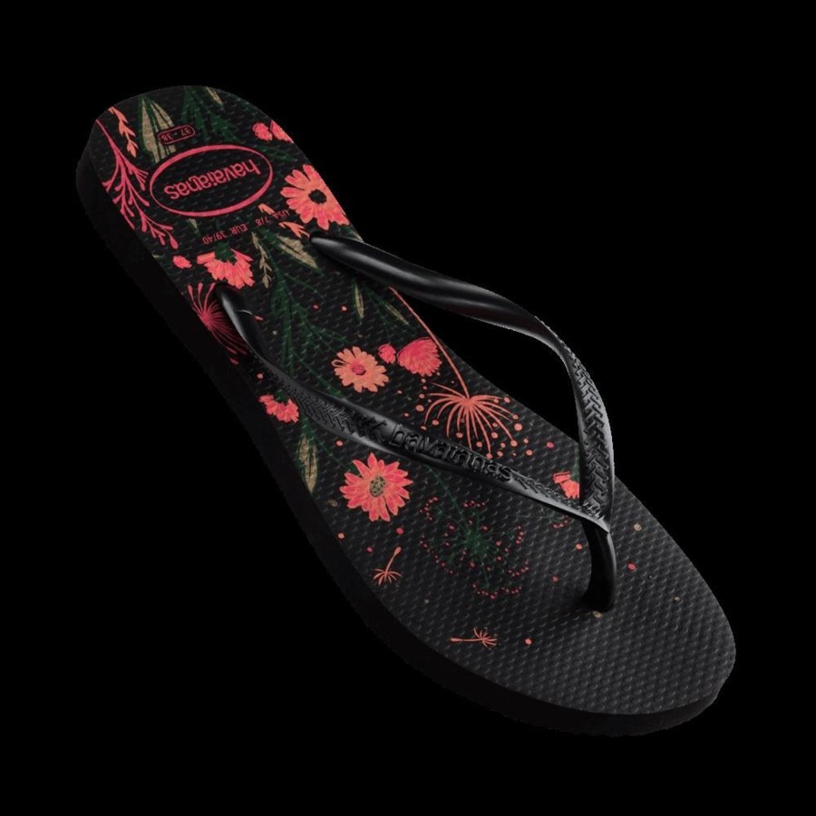 Women Havaianas Sandals & Thongs | Havs Slim Organic Blk/Pink