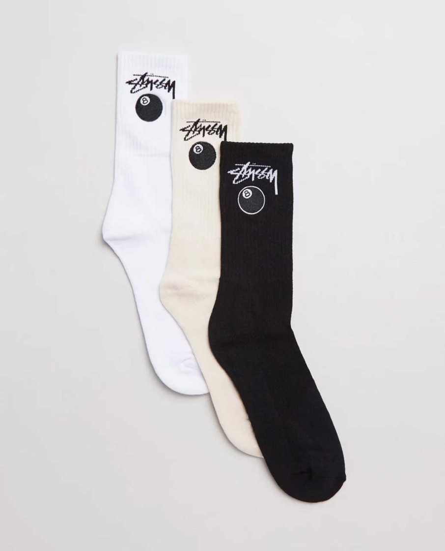 Men Stussy Socks | Mens 8 Ball Socks 3Pk