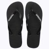 Men Havaianas Sandals & Thongs | Rubber Logo Black Glacial White Thongs