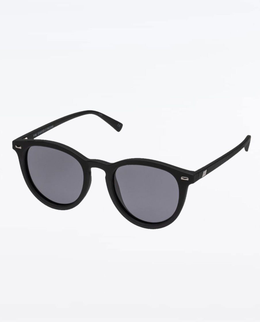 Women Le Specs Sunglasses | Unisex Fire Starter Black Rubber Sunglasses