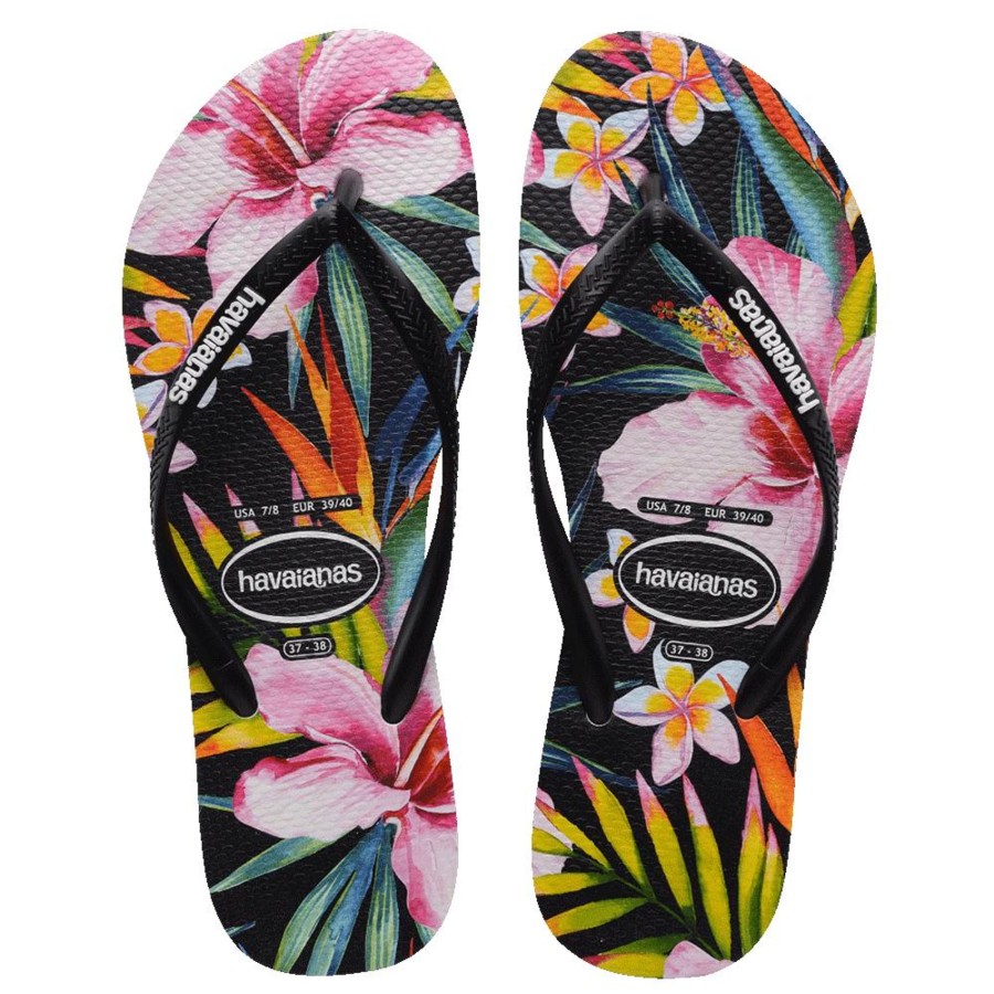 Kids Havaianas Shoes | Havs Kids Slim Floral Palm Thongs