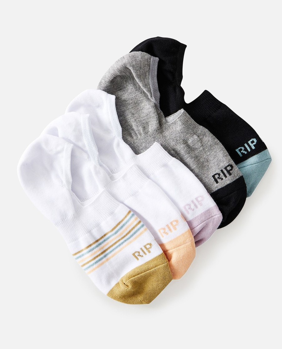 Women Rip Curl Socks | Rip Curl Invisible Sock 5Pk