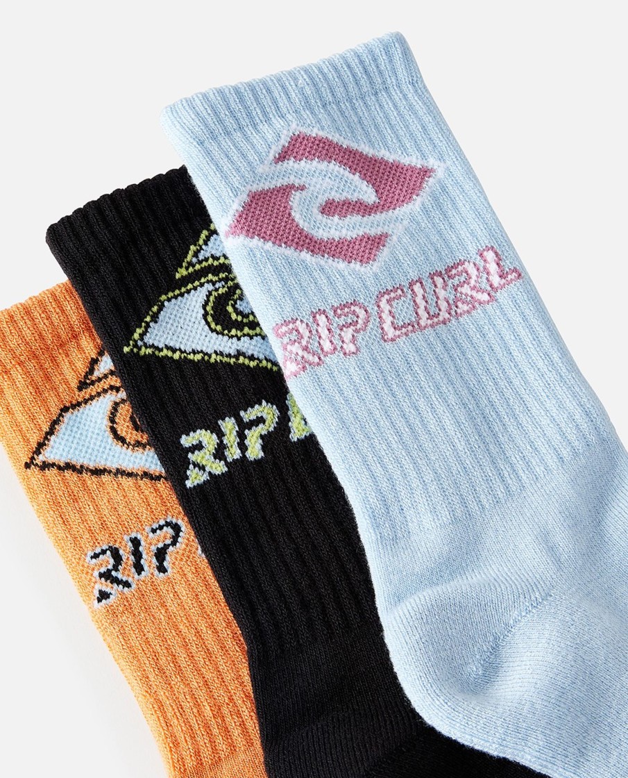 Kids Rip Curl Accessories | Diamond Crew Sock 3Pk