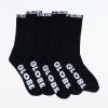 Men Globe Socks | Blackout Crew Sock Size 7-11 5Pk