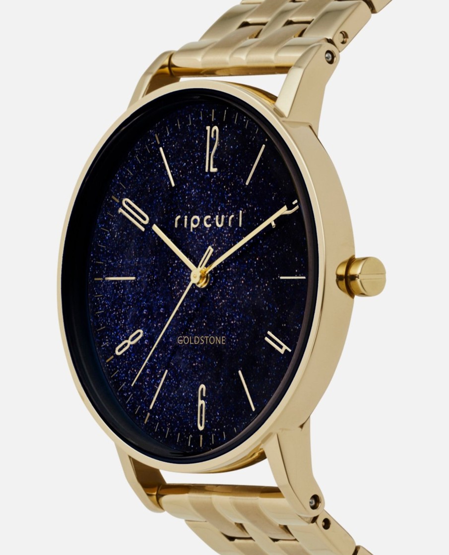 Women Rip Curl Watches | Latch Stainless Steel Blue Goldstone Watch