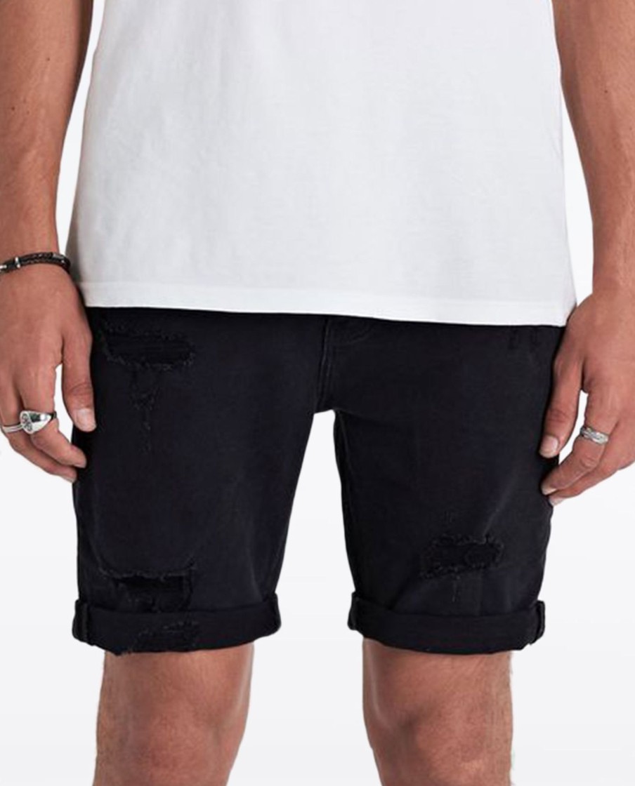 Men Abrand Jeans Shorts | Dropped Skinny Black Short