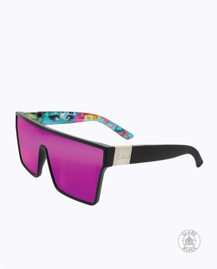 Men Sin Sunglasses | Loose Cannon Matte Blk/Crt/Pink Sunglasses